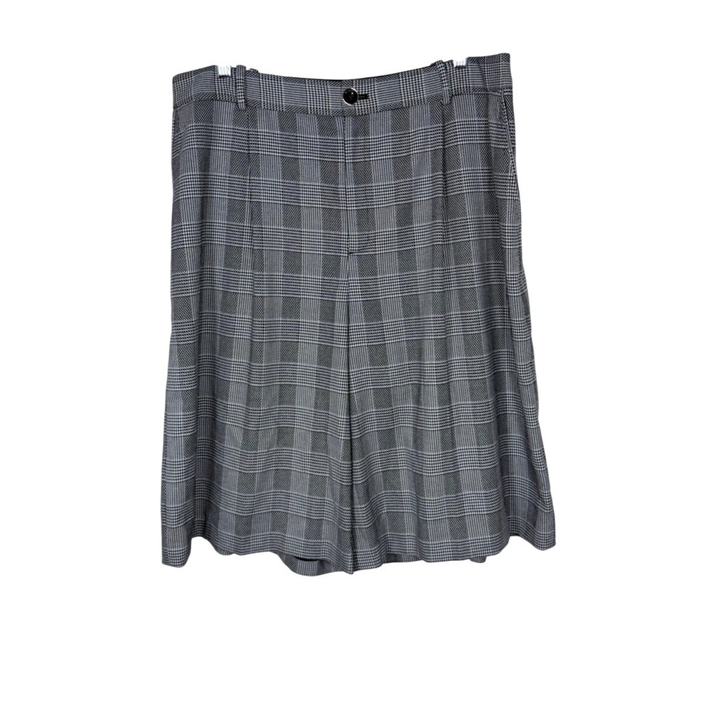 Ted Baker London Black White Checkered Tailored High Waist Shorts Relaxed Preppy